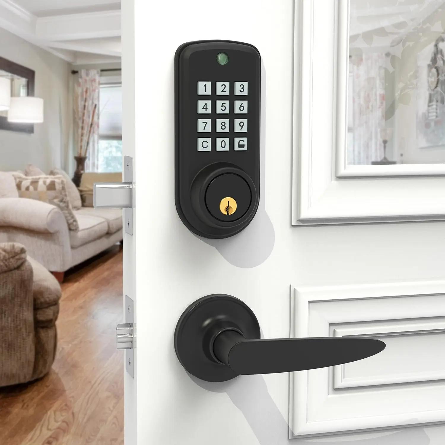 Keyless entry door lock Keypad code door lock Front door smart door lock with handle-One-touch lock-Easy installation